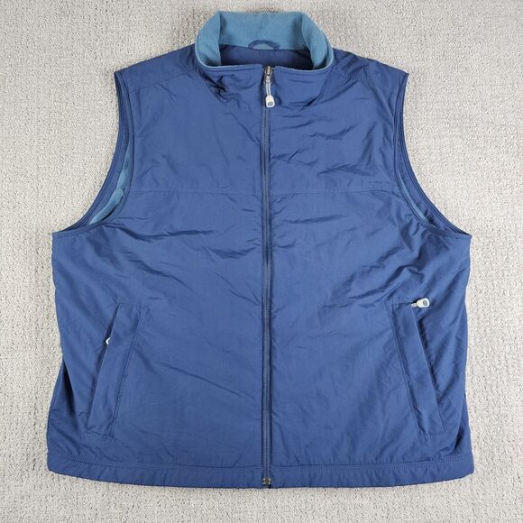 LL Bean Fleece Vest Mens XL Full Zip Polartec‎ Outdoor Hiking Ski Jacket Blue - Picture 1 of 6